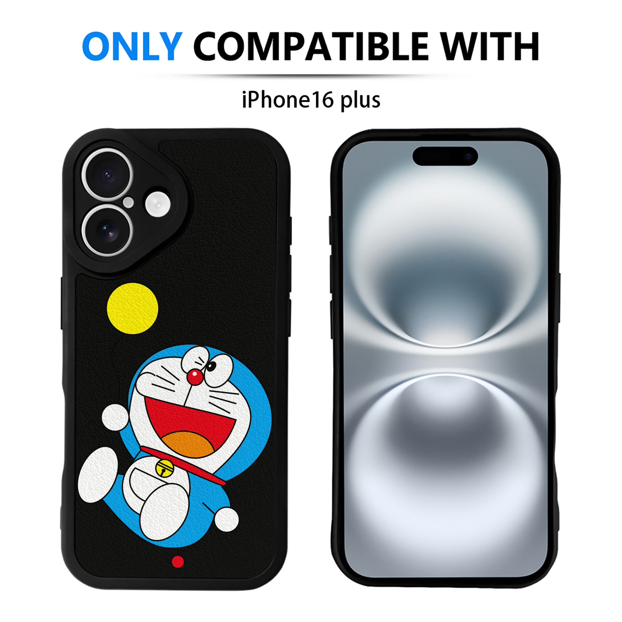 （画像用） ドラえもん Doraemon 【iPhone 16シリーズ対応】シリコンスマホケース（レザー調） 材質：シリコン